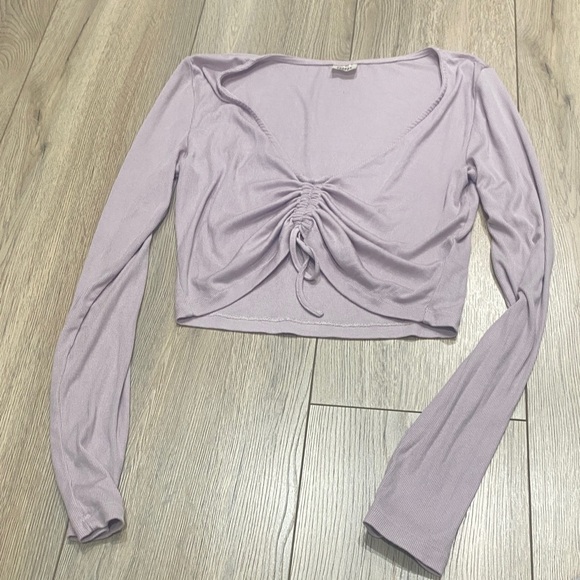 Sunday Best Tops - Sunday Best Lilac Long Sleeve Crop Top
